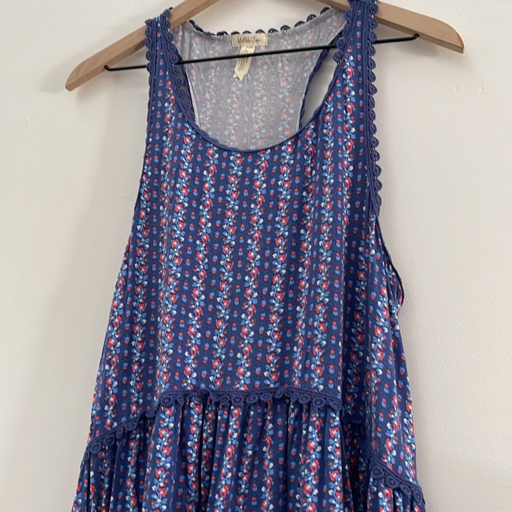 Matilda Jane blue floral tank modal spandex L large tank top - Picture 2 of 5